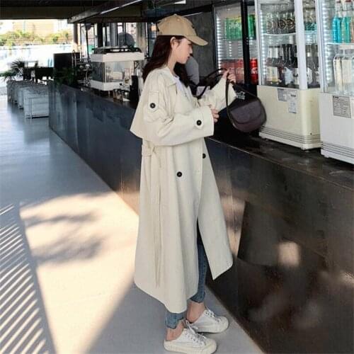 Spring new white long trench coats womens windbreaker jacket куртки женские весна 2021 женское пальто на осень abrigos fashion