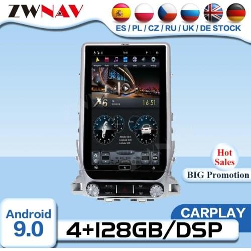 Tesla Screen Android Video Player For Toyota Land Cruiser 200 LC200 2016 2017 2018 Car GPS Radio Receiver Audio Stereo Head Unit