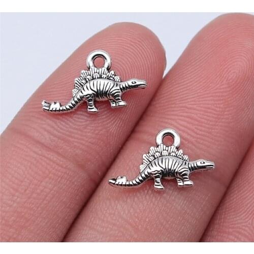 WYSIWYG 20pcs 16x9mm Antique Silver Color Dinosaur Charms Pendant For Jewelry Making DIY Jewelry Findings