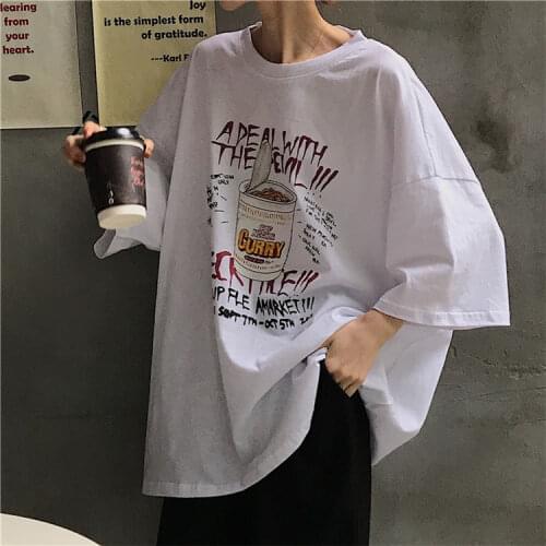 Cotton Fashion Womens T-shirt Summer 2021 Short Sleeve Plus Size Casual Tees Crop Tops Oversized Female Tshirts Streetwear 267