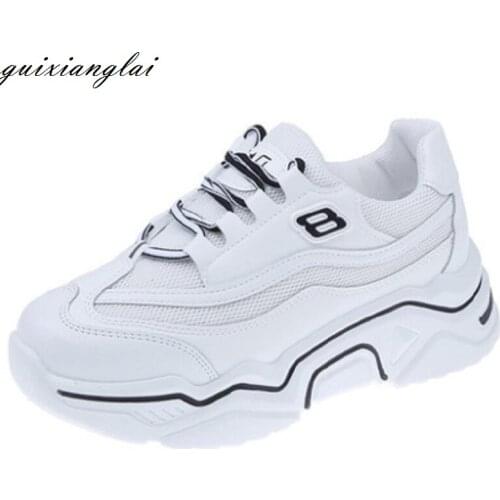 Womens shoes 2019 autumn new breathable mesh surface thick bottom small white wisdom smoked casual shoes