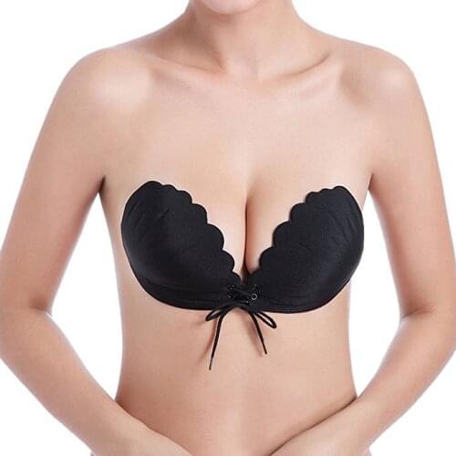 New Summer 2018 Hot Sale Women Invisible Bra Polyester Silicone Shell Instant Breast Lift Invisible Silicone Push up Bra