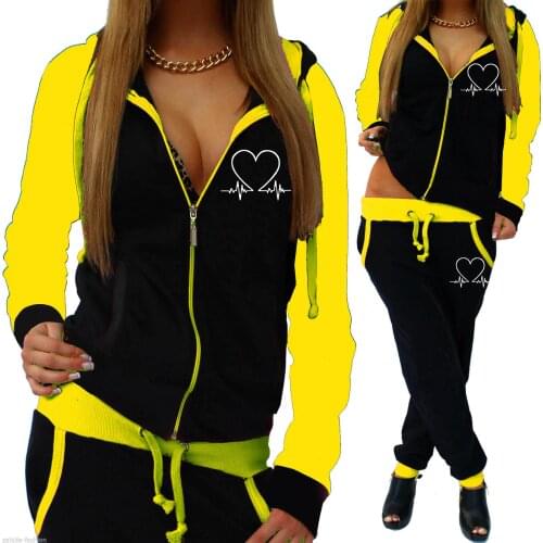 2021 Sping Autumn Tracksuit Women Zipper Hoodies+Pants 2 Piece Set Woman Sportwear Sweatshirt Outfits Female Clothing