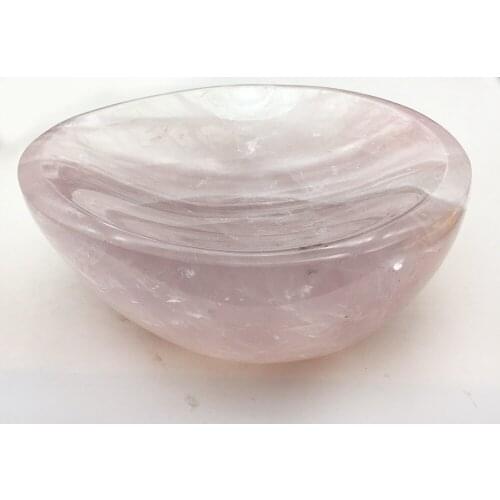 1.3-1.5kg Hand Carved Natural Rose Quartz Crystal Bowl Crystal Ashtray Tobacco Jar Healing Crystal Stone Home Decoration