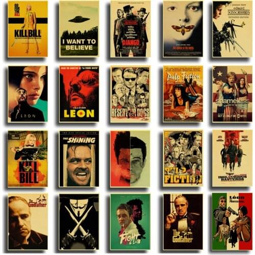 1 pcs Vintage Poster Classic Movie Pulp Fiction / Kill Bill/Fight Club Retro Metal Posters Vintage Decor Art Hanging Painting