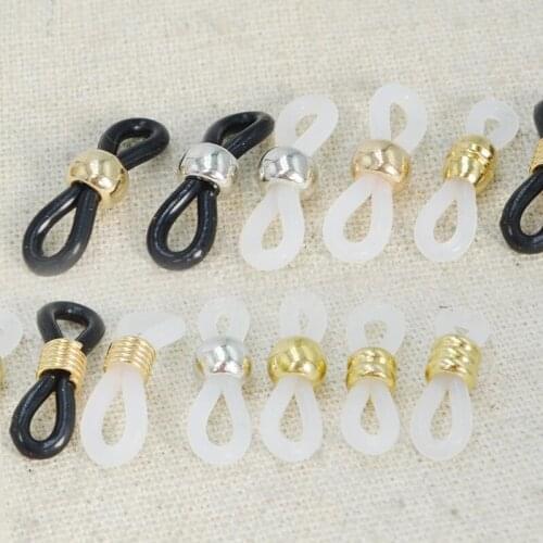 100 Pcs/Lot) 20mm Eyeglasses Spectacles Chain Glasses Retainer Ends Rope Silicone Sunglasses Cord Holder Strap Loop Connector