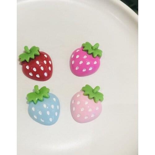 12PCS Resin Cute Fruit strawberry Flatback Stone Women Child Scrapbook Buttons Crafts DIY Accessories Cake decoration