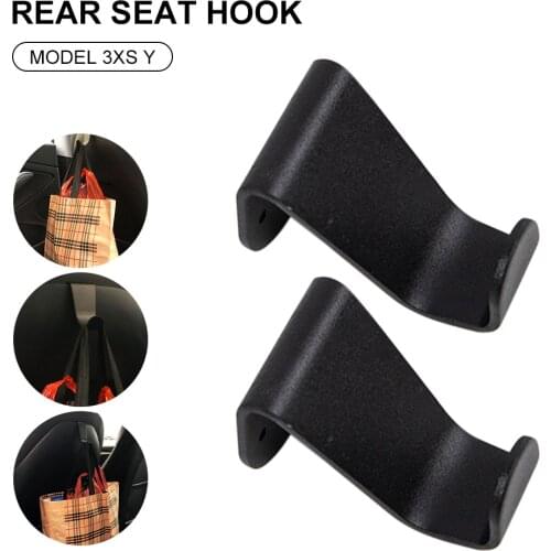 2pcs Car Seat Headrest Hooks Back Seat Organzier Aluminum Hanger Stroage Hook for Tesla Model 3 Model S Model X Model Y