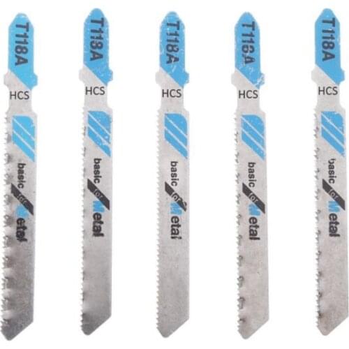 5 Pcs HCS T118A Jig Saw Blades Wood Metal Fast Cutting Reciprocating Saw Blade