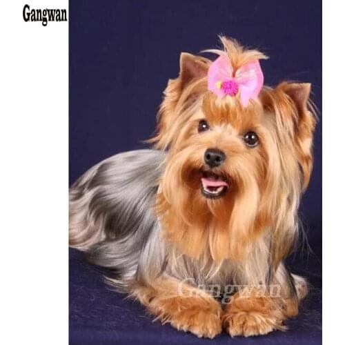 Diamond painting rhinestones Embroidery Dog Diamond Paint Dog Full drill Square Picture Rhinestone Yorkshire Terrier Mosaic Kit