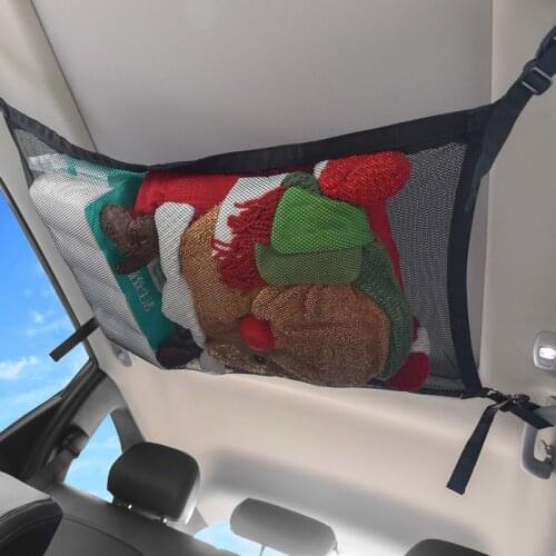 Car Storage Organizer Net Auto Ceiling Storage Net Pocket Bag Interior Roof Organize Storage Fit for SUV Truck Mini Vans