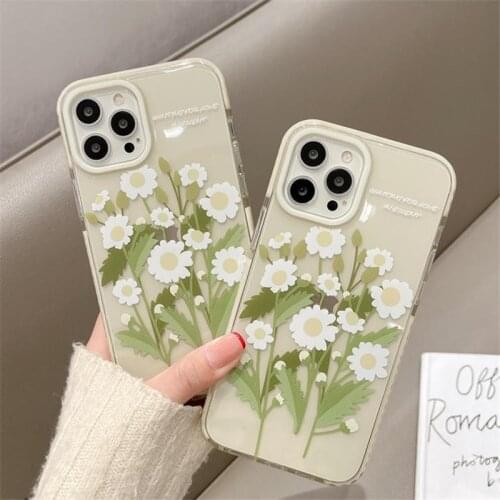 Retro Sunflower Daisy Phone Case For iPhone 11 12 Pro X XR XS Max 7 8 Plus SE 2020 Camera Protect Shockproof Soft Silicone Cover