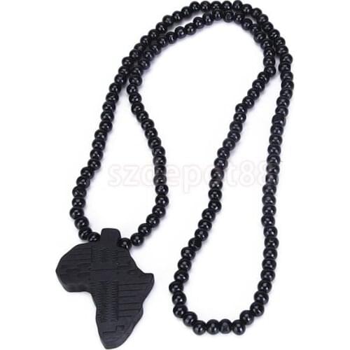 Wooden Africa Pendant Necklace