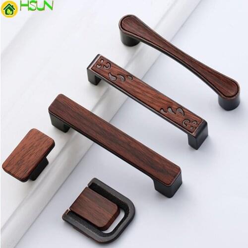 Wooden Cabinet Knobs and Handles Kitchen Handles Zinc Alloy Cupboard Pulls Drawer Knobs Handles for Furniture