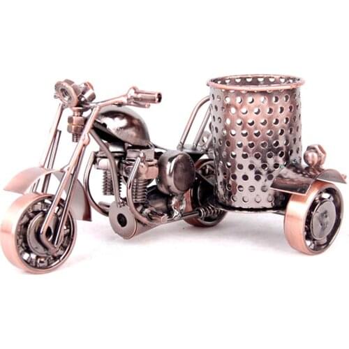 High quality Motorcycle Model Pen Holder Metal Crafts Study Office Desktop Decor Student Gift Desk Organizer Office Accessorie