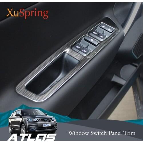 For Geely Atlas Boyue Emgrand NL-3 Proton X70 2018 2019 LHD Car Window Switch Panel Adjust Cover Trim Stickers Strip Garnish