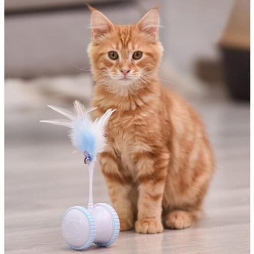 Trolley electric cat toy cat funny cat stick feather smart cat self-healing tumbler toy
