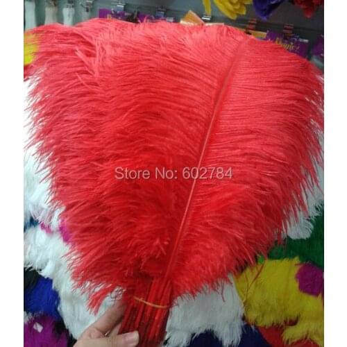 EMS Free shipping red 100PCS 50-55cm 20-22inch ostrich feather ostrich plumage Wedding centerpieces