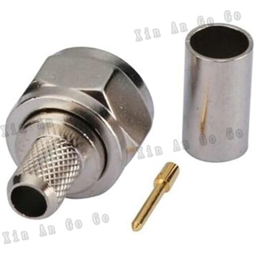 F male crimp RF Coxial connector F male Plug straight Crimp for RG58 RG142 LMR195 coaxial cable fast ship