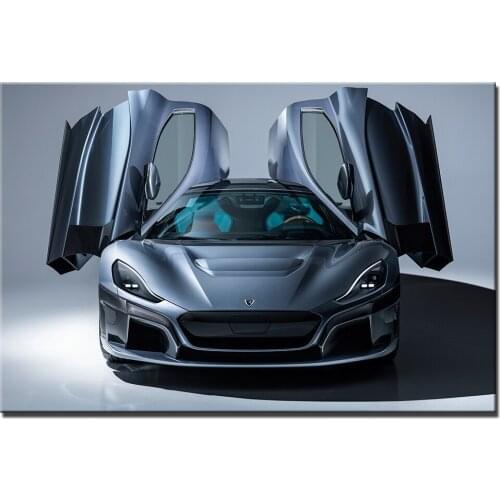 Rimac C Two Supercar Poster Canvas Paintings for Living Room HD Printed Wall Art Vehicle Pictures Home Decoration