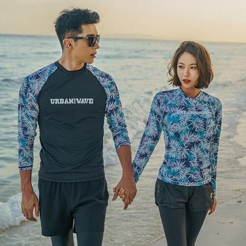 Couple Rash Guards Swimsuits Women Summer 2019 Guard Swimsuit Plus Size Bathing Suits With Skirt Long Sleeve Female Push Up