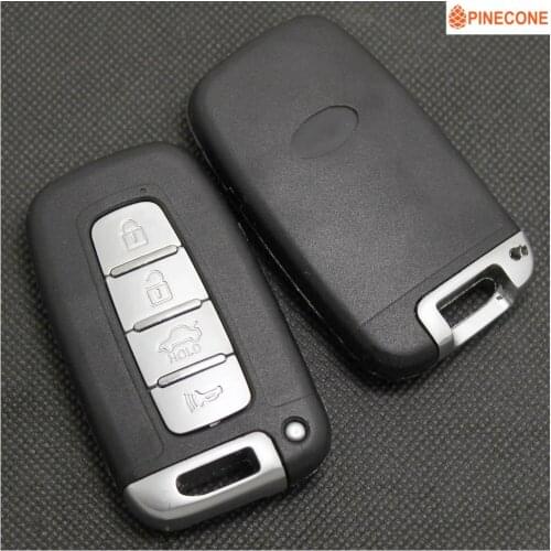 PINECONE for HYUNDAI ELANTRA GENESIS SONATA VELOSTER Car Key Case 4 Buttons Uncut Brass Blade Replace Remote Key Shell