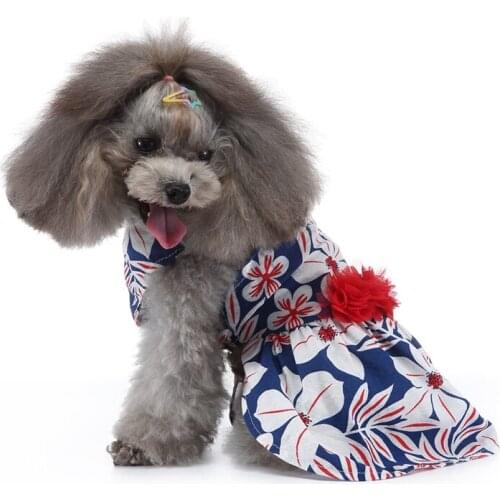 Pet Dogs Dresses Beautiful Printed Puppy Princess Dress Multicolored Pastoral Style Island Skirt Pets Dress Outfit