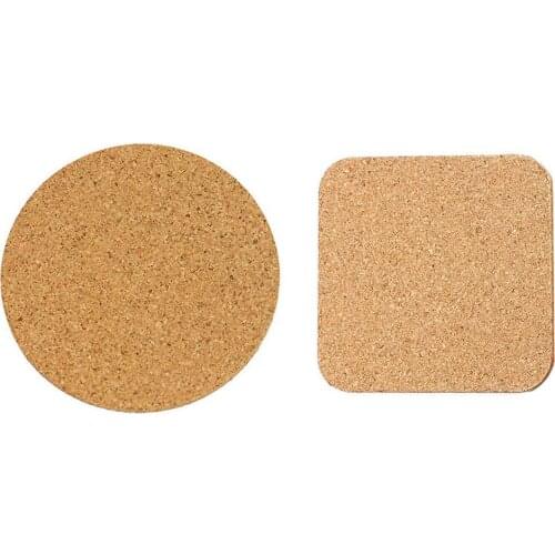 Pure Natural Cork Coaster Round Square Non-slip Mat Drink Coffee Tea Coaster Kitchen Decoration Table Mat