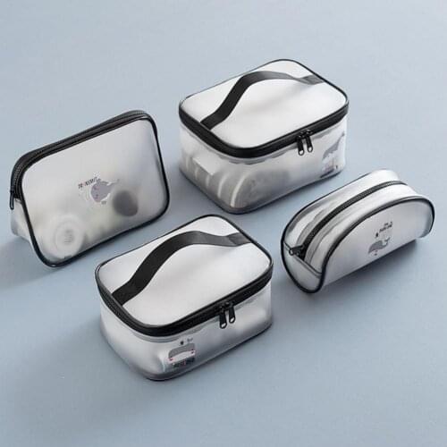 Portable Makeup Storage Bags Double Zipper Makeup Pouch TPU Brush Storage Bags Cosmetic Case for Women