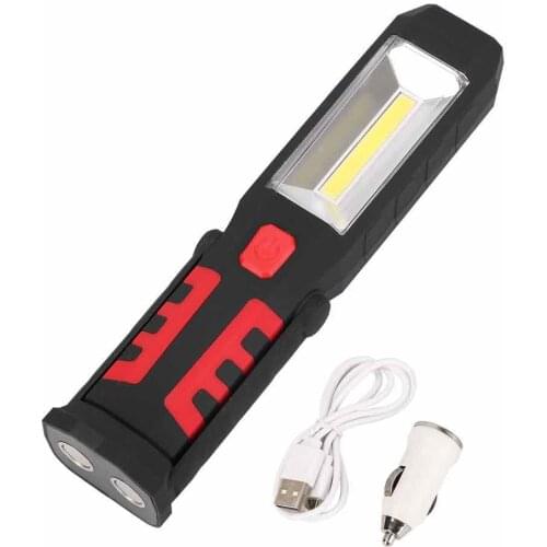 Portable LED Work Light COB Rechargeable Emergency Lights with Magnetic Base Flashlight for Car Repair Outdoor Camping Household