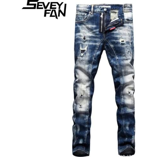 Мужские классические джинсы SEVEYFAN China At AliExpress