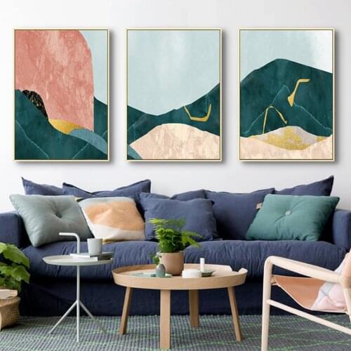 Modern Green Marble Texture Poster Print Abstract Mountain Canvas Painting Nordic Wall Art Picture For Living Room Home Decor