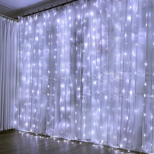 3MX2M 240Led String Lights Curtain Icicle Fairys Lights Christmas Garland Lamp for Wedding Party Window Home Decoration