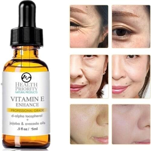 Minch Vitamin E Face Serum 100% Organic Skin Oil Anti-Wrinkle Essence Oil Moisturizing Tight Whitening Skin Care Essence Oils