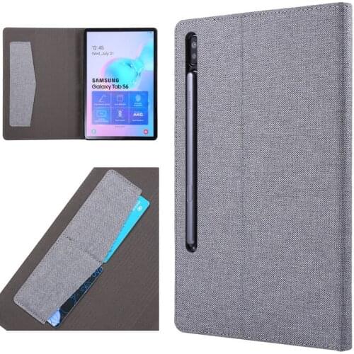Cloth Case for Sansung Galaxy Tab S6 10.5 SM-T860 SM-T865 10.5 " Tablet Capa Funda Cover with Card Solts +Film + Pen