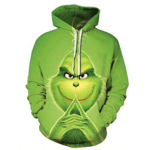 QNPQYX Movie Green monster 3d Printing men Sweatshirt Hip Hop Streetwear Coat hoodies Fashion Casual Harajuku mens Hoodies