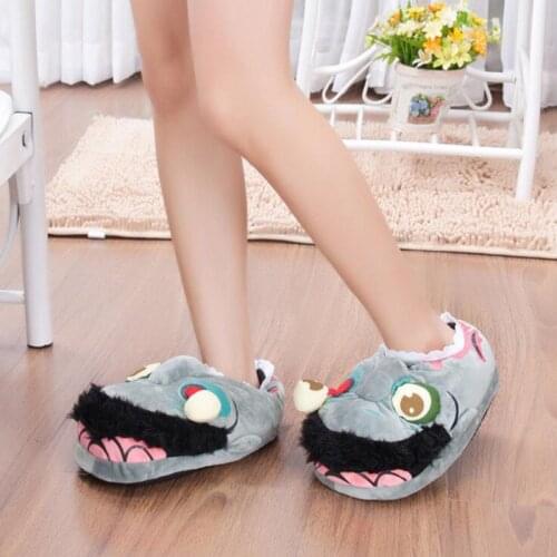 Winter Warm Zombie Slippers Women One Size Fits Most Pranks Funny Sliders Female EU Size 35-42 Home Shoes Ladies Slipper