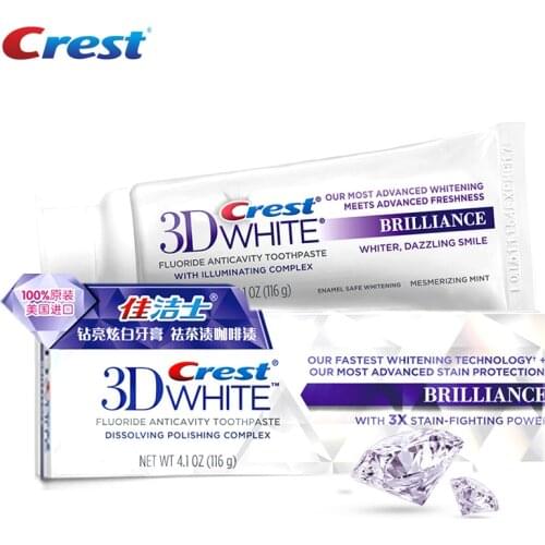 Crest 3D Toothpastes White Brilliance Advanced Whitening Fluoride Antivavity Toothpaste Adults Dental Hygiene Teeth Whitening