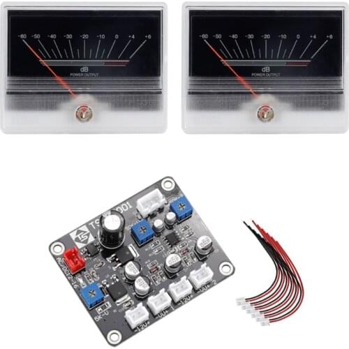 1set VU Meter TN-90A Power Amplifier Panel Audios Level DB Meter with Driver Board, BackLit,TS-DB90A-2Q 960uA