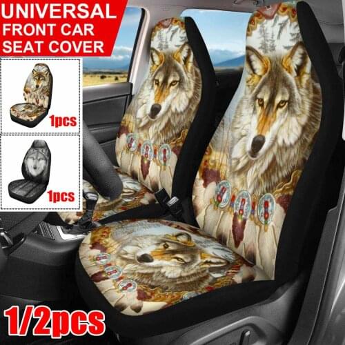 1Pcs Universal Wolf Front Car Seat Cover Protector 3D Printed Sponge Cushion for Most Cars Auto Interior Accessories