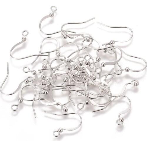 1000pcs Brass Earring Hooks with Beads FOR Jewelry Making DIY Earring Findings Handmade Accessories 15mm Hole: 2mm