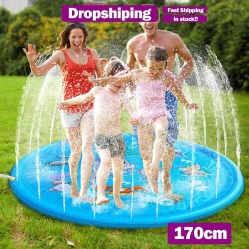 170cm Kids Sprinkler Pad Mat Children Summer Outdoor Water Splash Play Mat Lawn Inflatable Sprinkler Cushion Toy Fast Shipping