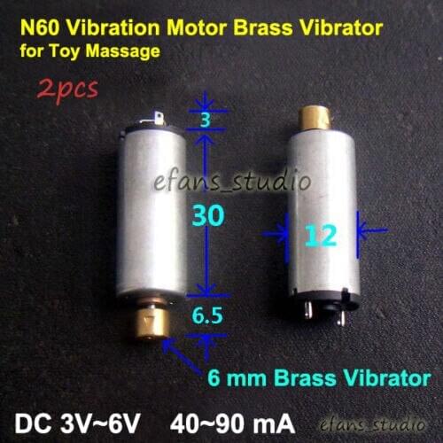 2PCS DC 3V 5V 6V N60 12mm Micro Vibration Motor Vibrator Motor Toy Massager DIY