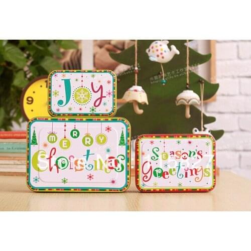 2013 New!Merry Christmas 3pc/set Season greeting Iron storage case Metal box Tin Case Christmas gift box House Decoration