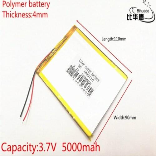 3.7V,5000mAH 4090110 (polymer lithium ion battery) Li-ion battery for tablet pc 7 inch 8 inch 9inch tablet PC MID