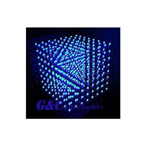 3D LightSquared DIY Kit 8x8x8 3mm LED Cube Blue Ray LED