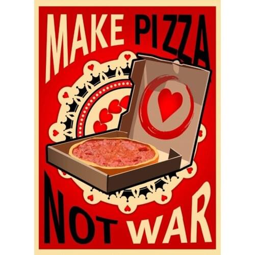 Diamond Embroidery Make pizza not war Diy Diamond Painting Diy Full Round or square Mosaic Rhinestone Picture Home Decor WG1562