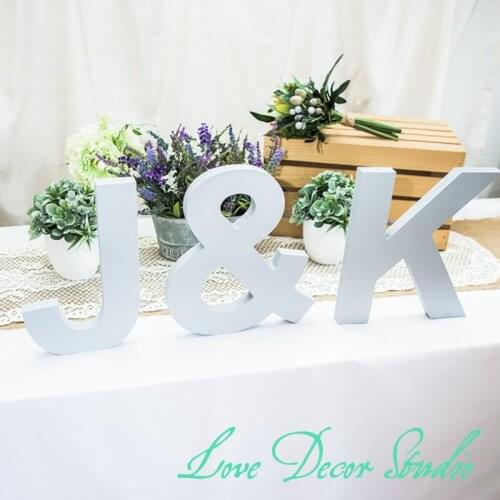 LARGE Standing Wooden Letters - Freestanding 3 Piece Initial Set - Personalized Table Signs - Wooden Letters