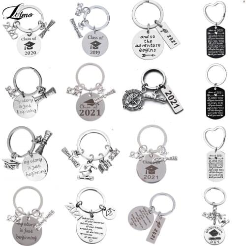 Class of 2021 Graduation Keychain Gift for Him Her Key Ring for Nurses Student Behind You All Your Memories Inspirational Gift