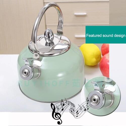 Whistling Kettle Stainless Steel Whistle Teapot Cookware Kettle Heat Protection Handle Kitchen Accessories For All Stovetops